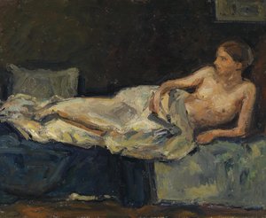 Figura semi-nuda reclinata